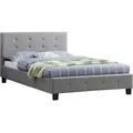 Produktbild: Polsterbett NEBRASKA Bettgestell 120 x 200 cm Einzelbett Designbett inklusive Lattenrost Textilbezug in grau - Grau
