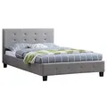 Produktbild: CARO-Möbel Polsterbett Nebraska Bettgestell 120 x 200 cm Einzelbett Designbett inklusive Lattenrost Textilbezug in grau