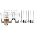 Produktbild: WMF Clever&More Latte Macchiato Gläser Set 12-teilig, Latte Machiatto-Gläser mit Löffel 280 ml, Latte Macchiato Glas mit Aufdruck, spülmaschinengeeignet