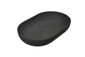 Produktbild: Bernstein Aufsatzwaschbecken O-540 (ideal für Gäste-WC's, inkl. Pop-up-Ablaufventil mit Blende in Schwarz Matt), aus Mineralguss / 54 x 34 x 12 cm / Schwarz Matt / Oval