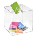 Produktbild: Losbox/Aktionsbox 300x300x300mm mit Schloß, aus transparentem Acrylglas/Spendenbox/Einwurfbox/Gewinnspielbox/Wahlurne/Acryl/abschließbar