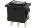 Produktbild: Donau ELektronik Wippschalter mit Mittelstellung, 1-polig, schwarz, ON-OFF-ON