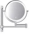 Produktbild: Schminkspiegel mit LED-Beleuchtung – 7-fache Vergrößerung – Wandspiegel rund – Rasierspiegel Wandmodell – Badezimmer – Dusche – Chrom