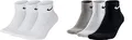 Produktbild: NIKE Socken Herren Damen 6 Paar One Quater Socks Kurze Socke Knöchelhoch Weiß Schwarz Gemischt (weiss grau schwarz) Größe 34 36 38 40 42 44 46 48 50, Farbe:weiß weiß/grau/schwarz, Größe:34-38