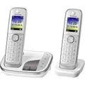 Produktbild: Panasonic KX TGJ322GW - Schnurlostelefon - Anrufbeantworter mit Rufnummernanzeige - DECT - weiß + zusätzliches Handset (KX-TGJ322GW)