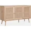Produktbild: sweeek - Sideboard mit Holzoptik und Rattan-Geflecht B 120 cm - Natur
