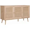 Produktbild: Sweeek - Sideboard Mit Holzoptik Und Rohrgeflecht 120 Cm