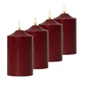 Produktbild: MARELIDA LED Kerzenset Flamme - Echtwachs - 3D Flamme - H: 15cm - Timer - Batteriebetrieb - rot - 4er Set