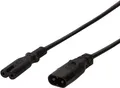 Produktbild: Logilink - Spannungsversorgungs-Verlängerungskabel - IEC 60320 C8 (M) bis IEC 60320 C7 (W) - 2 m - Schwarz (CP129)