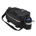 Produktbild: Relaxdays Gepäckträgertasche Fahrrad, isoliert, mit Flaschenhalter, wasserdicht, Fahrradtasche für Gepäckträger, schwarz, 1 Stück