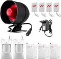 Produktbild: Alarmanlage Haus 11 Teiliges Set, Wohnung und Garage, 115 dB Sirene Schwarz 