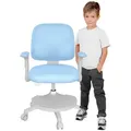 Produktbild: MARK ADLER Junior 5.0 | Kinder Schreibtischstuhl Ergonomischer Kinderdrehstuhl | Fußablage | Sitztiefe einstellen | Verstellbare Armlehnen | Blau - Blau