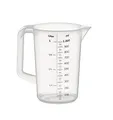 Produktbild: APS 30047 Messbecher 1 Liter, Ø 12 x H: 17 cm, Kunststoffbecher mit geprägter Maßskalierung außen, geschlossener Griff, 1- und ml-Liter- Einteilung, spülmaschinengeeignet