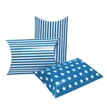 Produktbild: Frau WunderVoll® 12 KISSENSCHACHTELN Mix BLAU 21x12cm (flach), 15x12x4,5cm (gefaltet), 250 Gramm Papier/Kissenverpackungen, Pillow Box, Faltverpackung, Geschenkverpackung, Gastgeschenk, Hochzeit