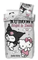 Produktbild: SkyBrands Hello Kitty & Kuromi Wende-Bettwäsche-Set 'Angel & Devil' Bettbezug 135x200 Kissenbezug 80x80 Baumwolle Bettzeug