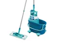 Produktbild: Leifheit Bodenwischer-Set Set CLEAN TWIST M Ergo Mobile, (5-St), Drill-Stiel-Mechanik, längenverstellbar (110-140cm), mit Rollen