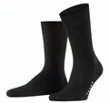 Produktbild: Falke Tagessocke Crew Milano (elegante Rippstruktur, Baumwolle) schwarz Herren - 1 Paar, Größe: 41-42