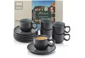 Produktbild: SÄNGER Espressotasse Set Malmö 12 tlg., 12-tlg., Steingut, Grün-Schwarz, 80 ml, Erweiterbar, Handmade, VALUE COLLECTION