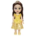 Produktbild: Disney Princess Belle Puppe 35cm, reflektierende Glitzeraugen, bewegliche Gelenke, ausziehbares Kleid, Schuhe, Krone, langes braunes Haar, für Mädchen ab 3 Jahren