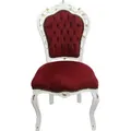 Produktbild: Casa Padrino Barock Esszimmer Stuhl Bordeaux / Weiß mit Gold Bemalung - Antik Stil Möbel