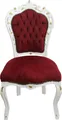 Produktbild: Casa Padrino Barock Esszimmer Stuhl Bordeaux Weiß mit Gold Bemalung Antik Stil
