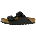 Produktbild: Birkenstock Arizona Birko-Flor Lack schmal Unisex Erwachsene Sandale Sandaletten, Sommerschuhe, Badeschuhe, Riemchen, Schlappen schwarz 39 EU