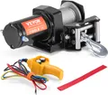Produktbild: VEVOR Elektrische Seilwinde, 2000 lb Seilzugkapazität, 12 V DC ATV/UTV-Winde mit 5/32 in x 39 ft 7-Strang-Stahlkabelrolle, Kabelfernbedienung, IP55 wasserdicht zum Abschleppen von UTV ATV