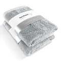 Produktbild: herzbach home Premium Duschtuch 2er-Set 70 x 140 cm (Silbergrau) – Große, weiche & saugstarke Dusch-Handtücher in Bester Qualität – 100% natürliche Baumwolle