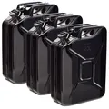 Produktbild: BW® Kraftstoffkanister Metall Benzinkanister 3x 20 Liter - Schwarz - RAL 9005 - TÜV-geprüft und UN-Zulassung - Made in Europe
