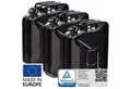 Produktbild: BW Benzinkanister Metall Kraftstoffkanister 3x 20 Liter - Schwarz - RAL 9005 (nach NATO Standard, Made in Europe), TÜV-geprüft und UN-Zulassung