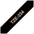 Produktbild: BROTHER TZe-334 gold auf schwarz 12mm