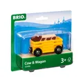 Produktbild: Brio World Eisenbahn Waggon Tierwagen mit Kuh 2 Teile 33406