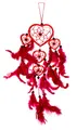 Produktbild: 45cm x 9cm Rot Dreamcatcher Herz Traumfänger Pinke Federn Träume