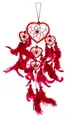 Produktbild: 45cm x 9cm Rot  Dreamcatcher Herz Traumfänger Pinke Federn Träume Kinder Mächden