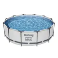 Produktbild: Bestway Steel Pro MAX Frame Pool Set mit Filterpumpe Ø 366 x 100 cm, lichtgrau, rund