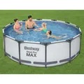 Produktbild: Steel Pro Max™ Frame Pool Komplett-Set, rund, mit Filterpumpe & Sicherheitsleiter 366 x 100 cm, Schwimmbecken, Schwimmen, Pools