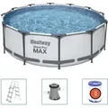 Produktbild: Aufstellpool Bestway Steel Pro Max Frame Pool Komplett-set 366 X 100 Cm Rund Inklusive Poolfilter