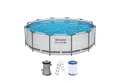 Produktbild: Bestway Framepool Steel Pro MAX™ Frame Pool Set mit Filterpumpe Ø 366 x 100 cm, lichtgra (Set)