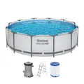 Produktbild: Bestway®Steel Pro MAX™FramePoolSet mit Filterpumpe Ø 366 x 100cm Lichtgrau rund