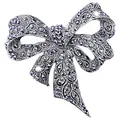 Produktbild: Vintage Damen StrassBrosche, Schwarze Bow Brosche, Modeschmuck für Frauen, eleganten Stil als Geschenk
