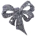 Produktbild: Vintage Damen Strass Brosche Schwarze Brosche Bow Brosche Modeschmuck Oberbek...