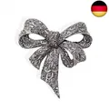 Produktbild: Sprießen Vintage Damen Strass Brosche, schwarze Brosche Bow Brosche,