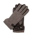 Produktbild: Hand Gewand by Weikert ELIAS - Sportliche Herren Lammlederhandschuhe mit gestricktem Handrücken und warmer Fleece Fütterung, Touchscreen Funktion, Lederhandschuhe Herren, Strick-Leder Mix