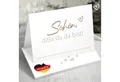 Produktbild: Funke & Brand Grußkarten 50x Tischkarten Hochzeit 85x55mm verschiedene Farben