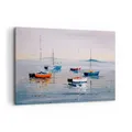 Produktbild: Wandbilder 120x80cm Leinwandbild Nautisch Segelboote Strand XXL Bilder Wanddeko