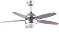 Produktbild: Sichler Haushaltsgeräte Deckenlüfter: Deckenventilator VT-597 mit Holzflügeln und Beleuchtung, Ø 92 cm (Deckenleuchte mit Ventilator, Deckenventilatoren mit Lampe, Kühl)