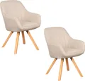 Produktbild: Mr. Deko Esszimmerstuhl 2er Set Matera beige drehbar mit Armlehnen