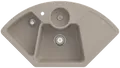 Produktbild: Villeroy & Boch 670802AM Solo Eck Almond Keramikspüle Excenterbetätigung Eckspüle 90 cm Unterschrank
