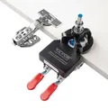 Produktbild: VEVOR Türscharnier-Schlitzsucher 35 mm Türscharnier, 12-25 mm Bereich der Scharnierdicke Türscharnier Vorlage Jig, 10-15 mm Bohrtief Holzbearbeitungs-Lochöffner, Positionierung, Bohren, Schlitzer
