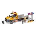 Produktbild: bruder 02677 - Mercedes-Benz Sprinter Kommunal mit Light & Sound Modul Fahrer & Zubehör Baustellen-Fahrzeug Bauarbeiter Transporter Tieflader LKW 1:16
